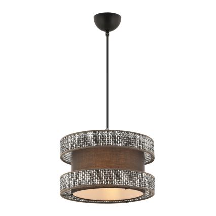 Luster na lanku HALO 1xE27/60W/230V hnedá/šedá