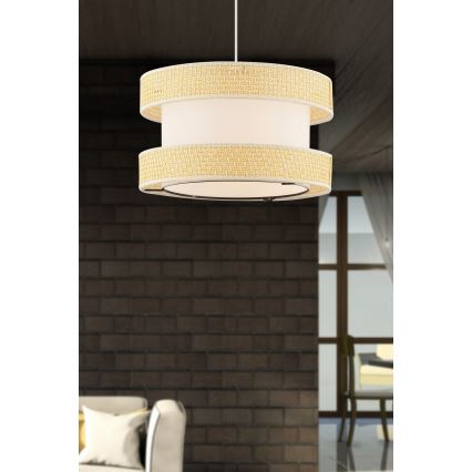 Luster na lanku HALO 1xE27/60W/230V krémová/béžová