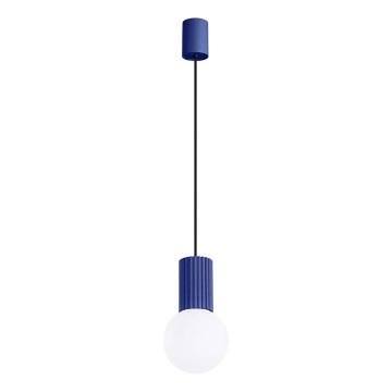 Luster na lanku HALO 1xG9/8W/230V pr. 12 cm modrá