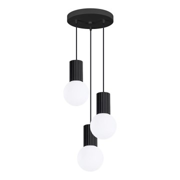 Luster na lanku HALO 3xG9/8W/230V pr. 25 cm čierna