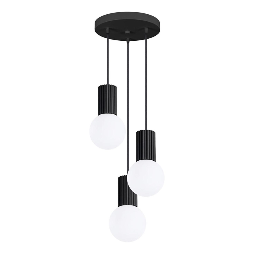 Luster na lanku HALO 3xG9/8W/230V pr. 25 cm čierna
