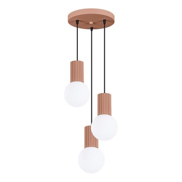 Luster na lanku HALO 3xG9/8W/230V pr. 25 cm hnedá