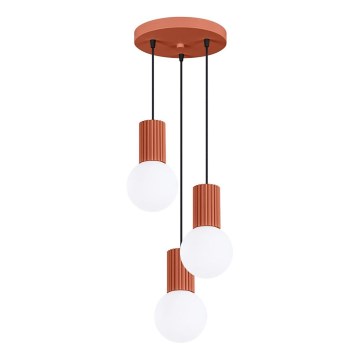 Luster na lanku HALO 3xG9/8W/230V pr. 25 cm oranžová