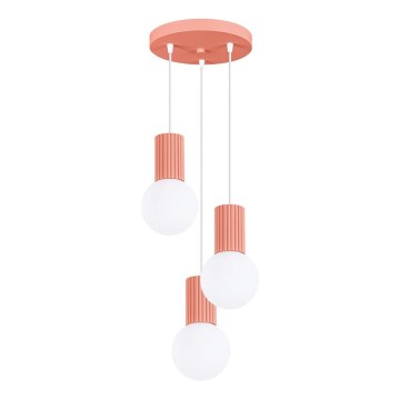 Luster na lanku HALO 3xG9/8W/230V pr. 25 cm ružová