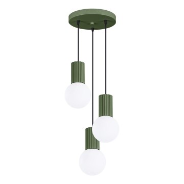 Luster na lanku HALO 3xG9/8W/230V pr. 25 cm zelená