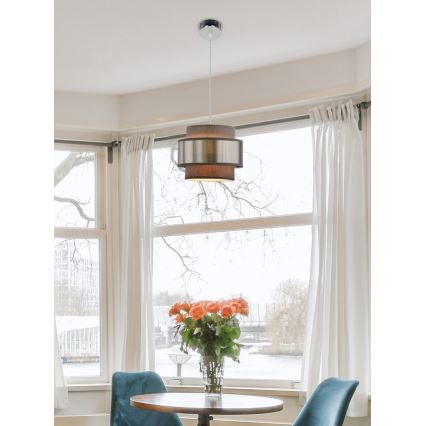 Luster na lanku HARE 1xE27/60W/230V šedá/matný chróm
