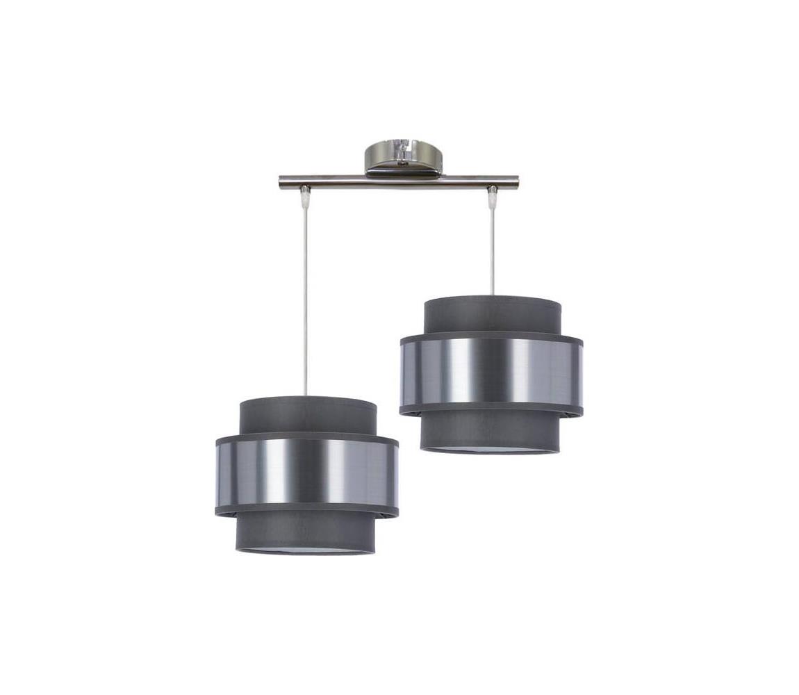 Luster na lanku HARE 2xE27/60W/230V šedá/matný chróm