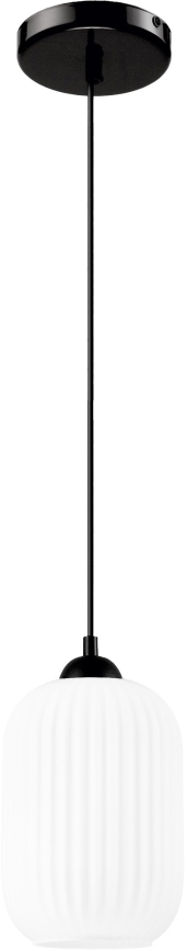 Luster na lanku HARMA 1xE27/15W/230V pr. 14 cm biela/čierna