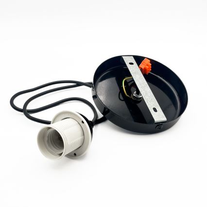 Luster na lanku HARMA 1xE27/15W/230V pr. 14 cm biela/čierna