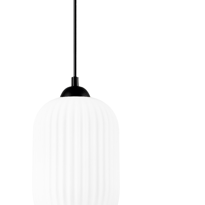 Luster na lanku HARMA 1xE27/15W/230V pr. 14 cm biela/čierna