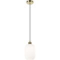 Luster na lanku HARMA 1xE27/15W/230V pr. 14 cm biela/zlatá