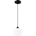 Luster na lanku HARMA 1xE27/15W/230V pr. 20 cm biela/čierna