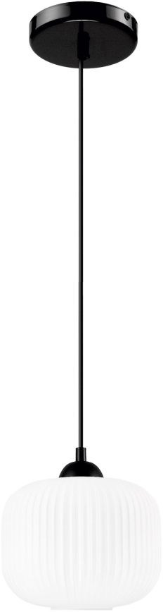 Luster na lanku HARMA 1xE27/15W/230V pr. 20 cm biela/čierna