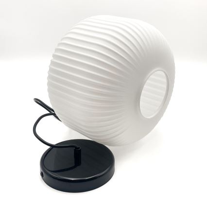 Luster na lanku HARMA 1xE27/15W/230V pr. 20 cm biela/čierna