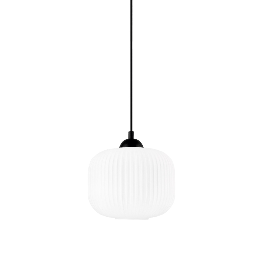 Luster na lanku HARMA 1xE27/15W/230V pr. 20 cm biela/čierna