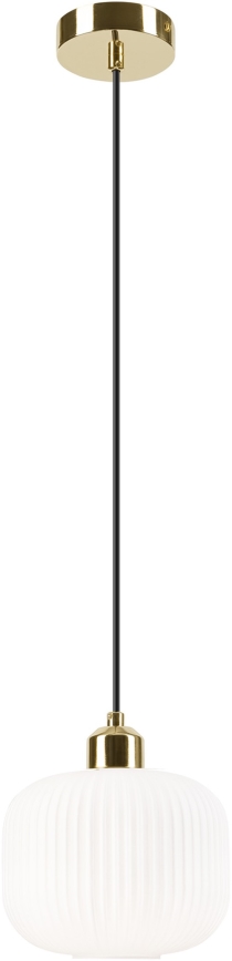 Luster na lanku HARMA 1xE27/15W/230V pr. 20 cm biela/zlatá