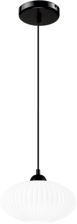 Luster na lanku HARMA 1xE27/15W/230V pr. 25 cm biela/čierna