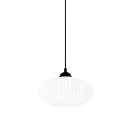 Luster na lanku HARMA 1xE27/15W/230V pr. 25 cm biela/čierna