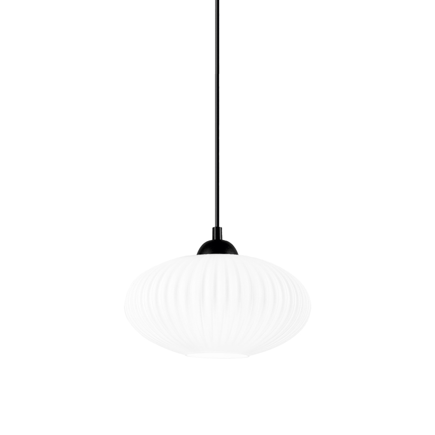 Luster na lanku HARMA 1xE27/15W/230V pr. 25 cm biela/čierna