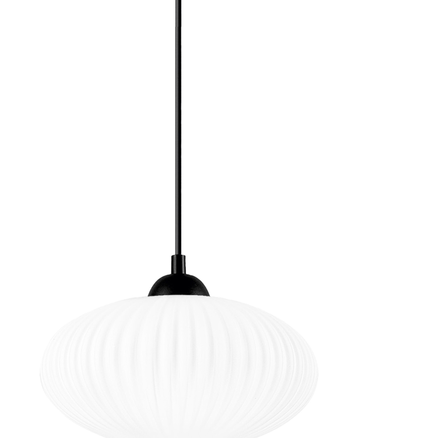 Luster na lanku HARMA 1xE27/15W/230V pr. 25 cm biela/čierna