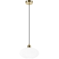 Luster na lanku HARMA 1xE27/15W/230V pr. 25 cm biela/zlatá