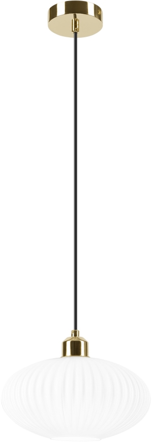 Luster na lanku HARMA 1xE27/15W/230V pr. 25 cm biela/zlatá
