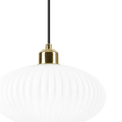 Luster na lanku HARMA 1xE27/15W/230V pr. 25 cm biela/zlatá