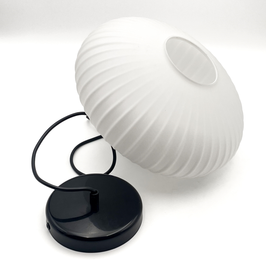 Luster na lanku HARMA 1xE27/15W/230V pr. 30 cm biela/čierna