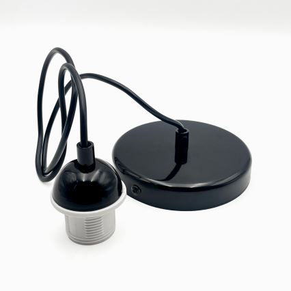 Luster na lanku HARMA 1xE27/15W/230V pr. 30 cm biela/čierna