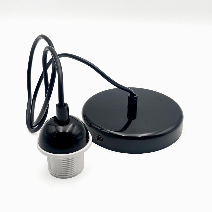 Luster na lanku HARMA 1xE27/15W/230V pr. 30 cm biela/čierna