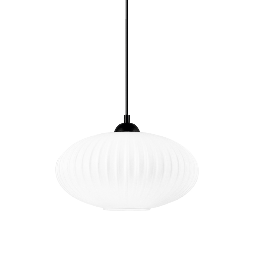 Luster na lanku HARMA 1xE27/15W/230V pr. 30 cm biela/čierna
