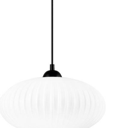 Luster na lanku HARMA 1xE27/15W/230V pr. 30 cm biela/čierna