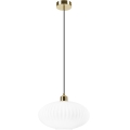Luster na lanku HARMA 1xE27/15W/230V pr. 30 cm biela/zlatá