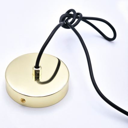Luster na lanku HARMA 1xE27/15W/230V pr. 30 cm biela/zlatá