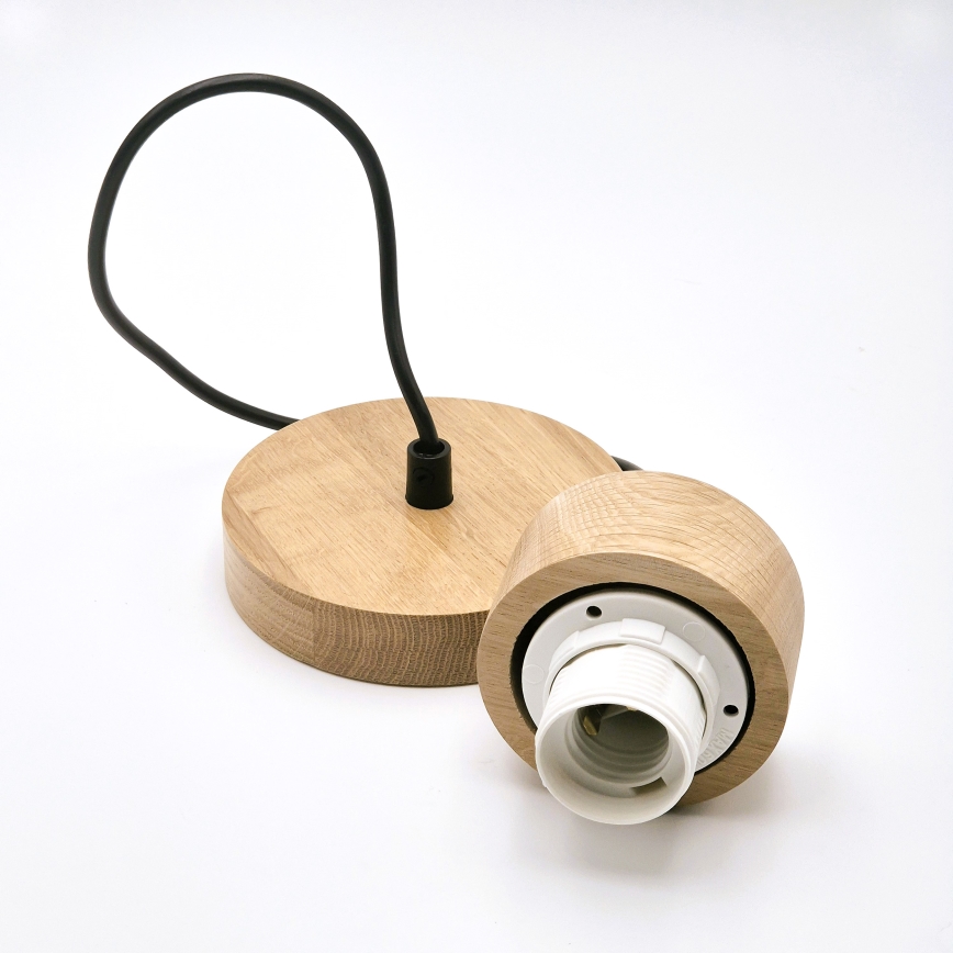 Luster na lanku HARMONY 1xE27/15W/230V pr. 14 cm biela/dub