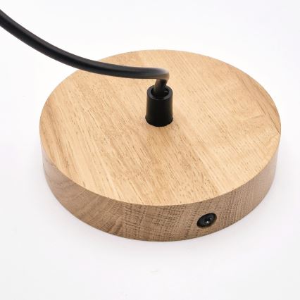 Luster na lanku HARMONY 1xE27/15W/230V pr. 14 cm biela/dub