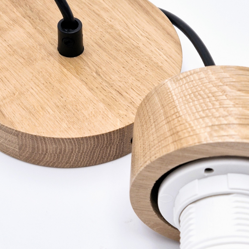 Luster na lanku HARMONY 1xE27/15W/230V pr. 14 cm biela/dub