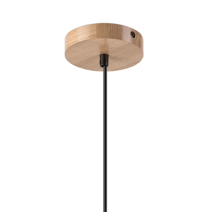 Luster na lanku HARMONY 1xE27/15W/230V pr. 14 cm biela/dub
