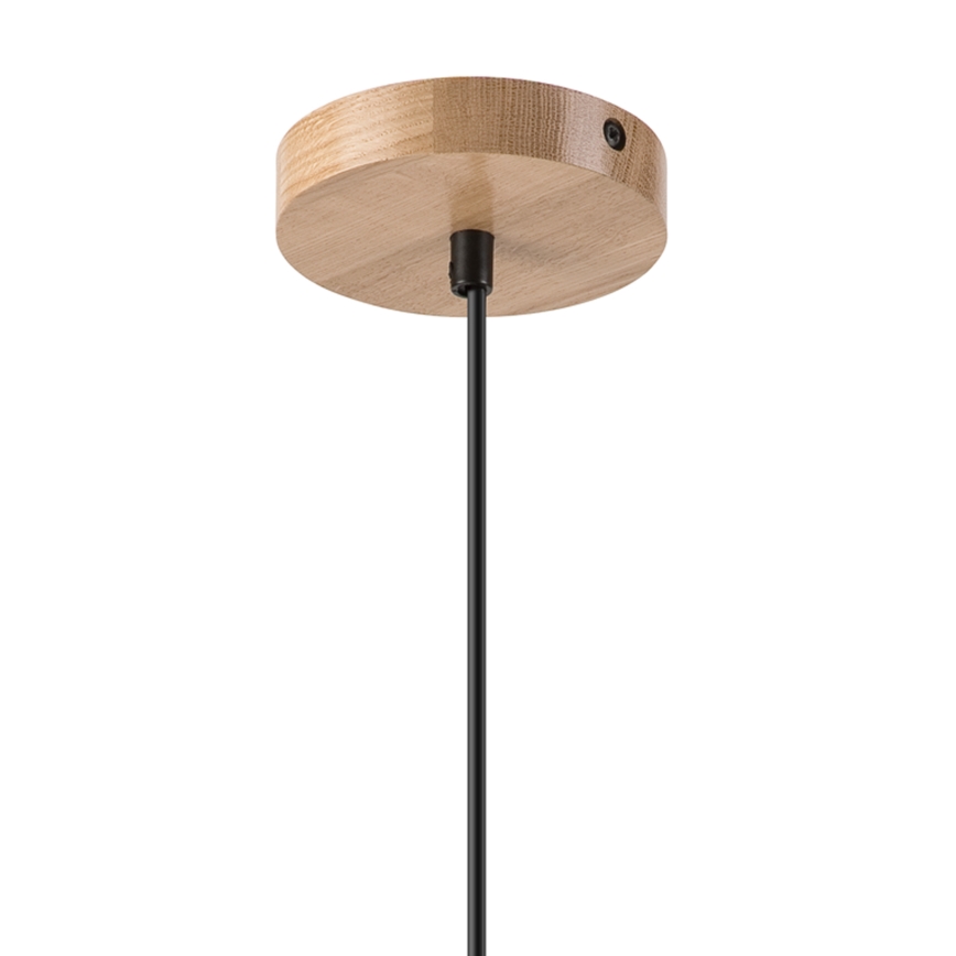 Luster na lanku HARMONY 1xE27/15W/230V pr. 20 cm biela/dub