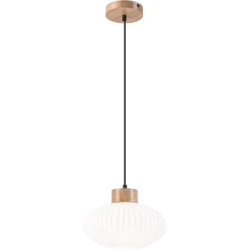 Luster na lanku HARMONY 1xE27/15W/230V pr. 25 cm biela/dub