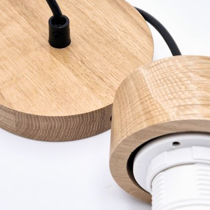 Luster na lanku HARMONY 1xE27/15W/230V pr. 25 cm biela/dub