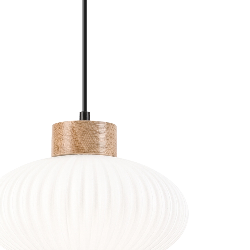 Luster na lanku HARMONY 1xE27/15W/230V pr. 25 cm biela/dub