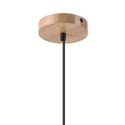 Luster na lanku HARMONY 1xE27/15W/230V pr. 25 cm biela/dub