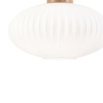 Luster na lanku HARMONY 1xE27/15W/230V pr. 30 cm biela/dub