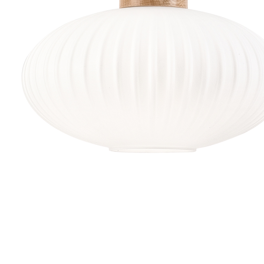 Luster na lanku HARMONY 1xE27/15W/230V pr. 30 cm biela/dub