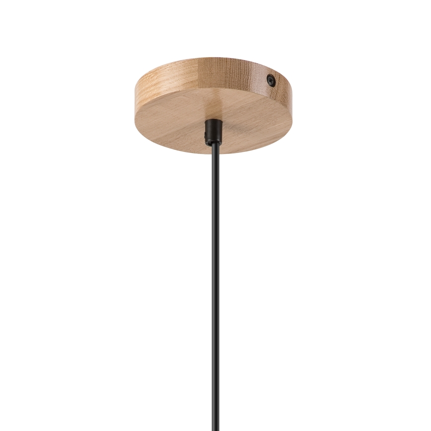 Luster na lanku HARMONY 1xE27/15W/230V pr. 30 cm biela/dub