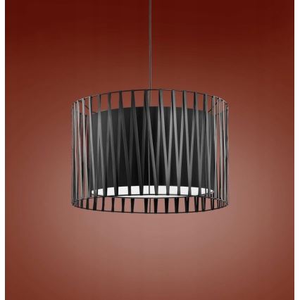 Luster na lanku HARMONY BLACK 3xE27/60W/230V