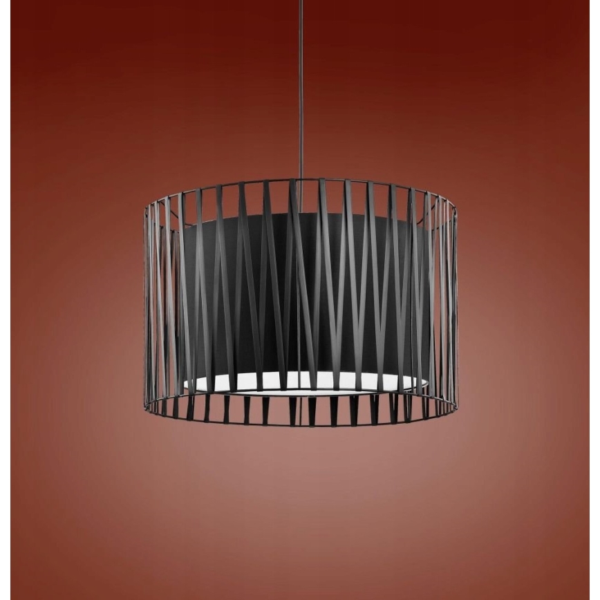 Luster na lanku HARMONY BLACK 3xE27/60W/230V