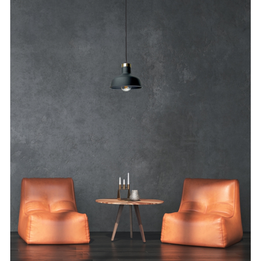 Luster na lanku HEBE 1xE27/60W/230V čierna