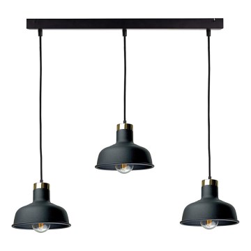 Luster na lanku HEBE 3xE27/60W/230V čierna